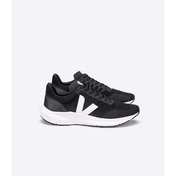 Black/White Women's Veja MARLIN V-KNIT Running Shoes | AU 379BEX